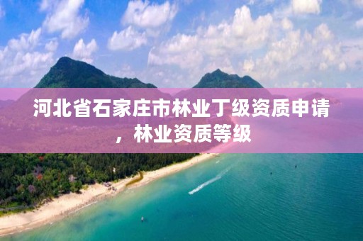 河北省石家庄市林业丁级资质申请，林业资质等级