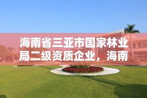 海南省三亚市国家林业局二级资质企业,海南省三亚市国家林业局二级资质企业有哪些