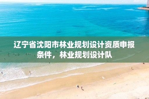 辽宁省沈阳市林业规划设计资质申报条件,林业规划设计队