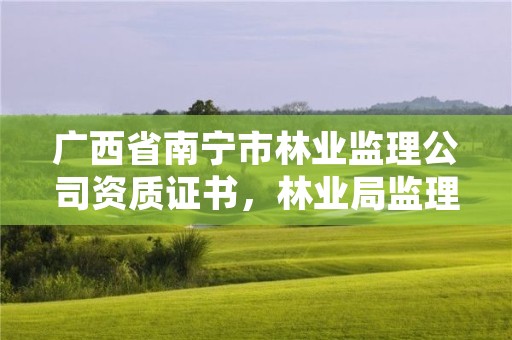 广西省南宁市林业监理公司资质证书,林业局监理