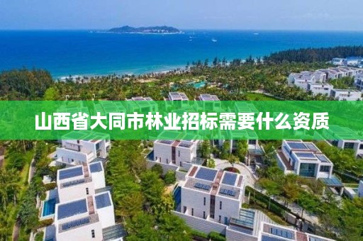 山西省大同市林业招标需要什么资质