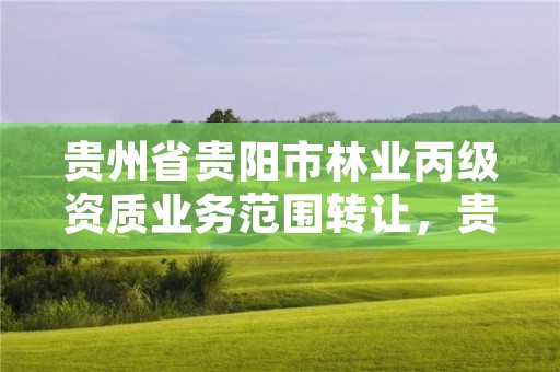 贵州省贵阳市林业丙级资质业务范围转让,贵阳市林业产业发展有限公司