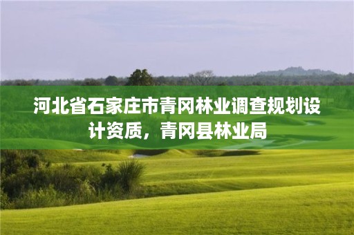 河北省石家庄市青冈林业调查规划设计资质，青冈县林业局