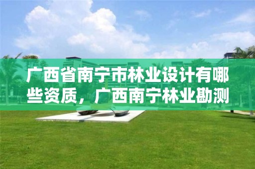 广西省南宁市林业设计有哪些资质,广西南宁林业勘测设计院有限公司