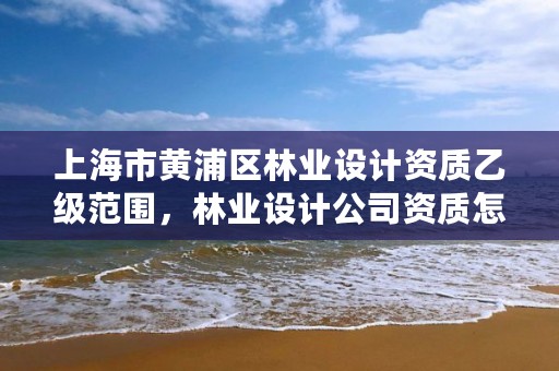 上海市黄浦区林业设计资质乙级范围,林业设计公司资质怎么办