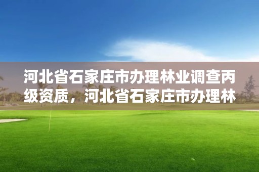 河北省石家庄市办理林业调查丙级资质，河北省石家庄市办理林业调查丙级资质的公司