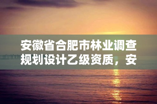 安徽省合肥市林业调查规划设计乙级资质,安徽省林业调查规划院待遇怎么样