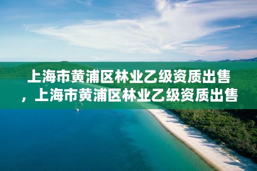 上海市黄浦区林业乙级资质出售,上海市黄浦区林业乙级资质出售公司名单