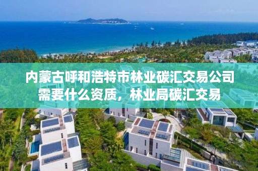 内蒙古呼和浩特市林业碳汇交易公司需要什么资质,林业局碳汇交易
