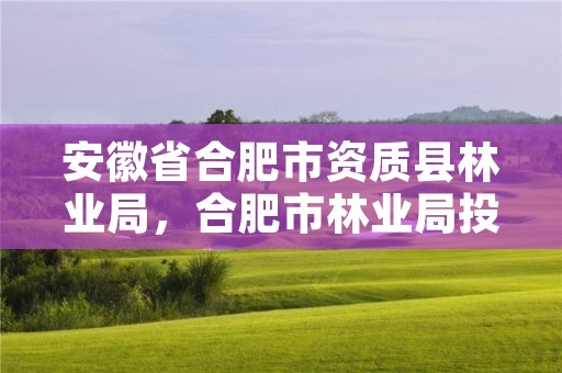 安徽省合肥市资质县林业局，合肥市林业局投诉电话