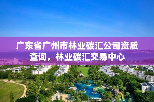 广东省广州市林业碳汇公司资质查询,林业碳汇交易中心