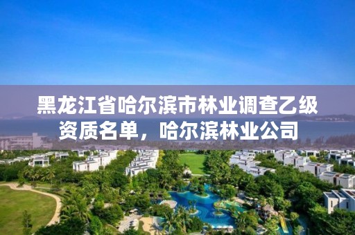 黑龙江省哈尔滨市林业调查乙级资质名单,哈尔滨林业公司