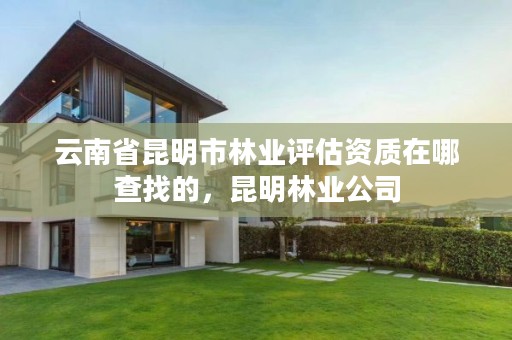 云南省昆明市林业评估资质在哪查找的,昆明林业公司