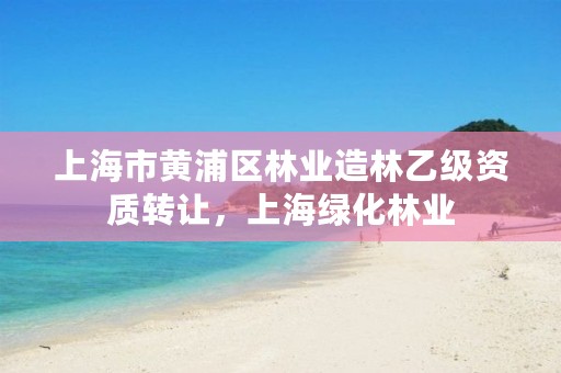 上海市黄浦区林业造林乙级资质转让,上海绿化林业