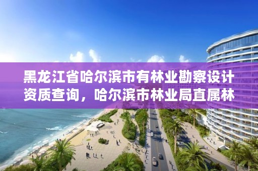 黑龙江省哈尔滨市有林业勘察设计资质查询,哈尔滨市林业局直属林场