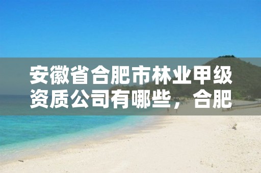 安徽省合肥市林业甲级资质公司有哪些,合肥林业部门