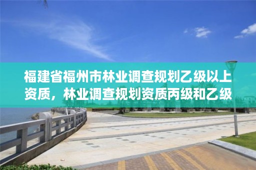 福建省福州市林业调查规划乙级以上资质,林业调查规划资质丙级和乙级的区别