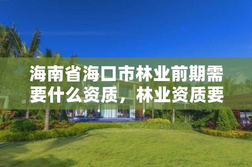 海南省海口市林业前期需要什么资质,林业资质要求
