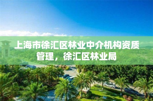 上海市徐汇区林业中介机构资质管理,徐汇区林业局