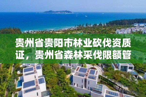 贵州省贵阳市林业砍伐资质证,贵州省森林采伐限额管理办法