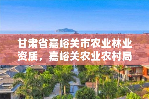 甘肃省嘉峪关市农业林业资质,嘉峪关农业农村局网站