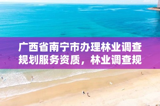 广西省南宁市办理林业调查规划服务资质,林业调查规划资质代办