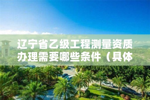 辽宁省乙级工程测量资质办理需要哪些条件（具体该怎么做）