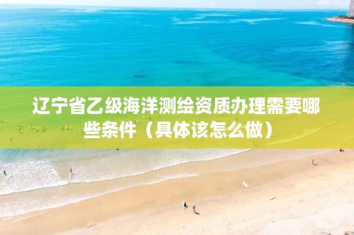 辽宁省乙级海洋测绘资质办理需要哪些条件（具体该怎么做）