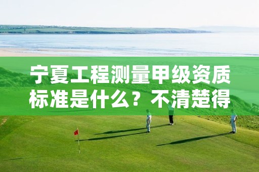 宁夏工程测量甲级资质标准是什么？不清楚得抓紧看