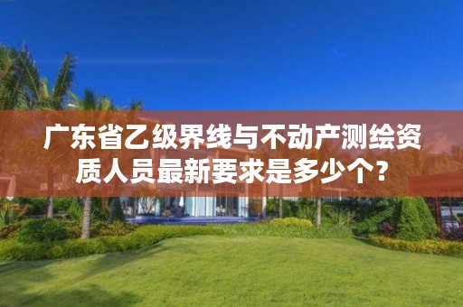 广东省乙级界线与不动产测绘资质人员最新要求是多少个？