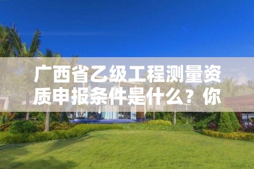 广西省乙级工程测量资质申报条件是什么?你都知道吗?