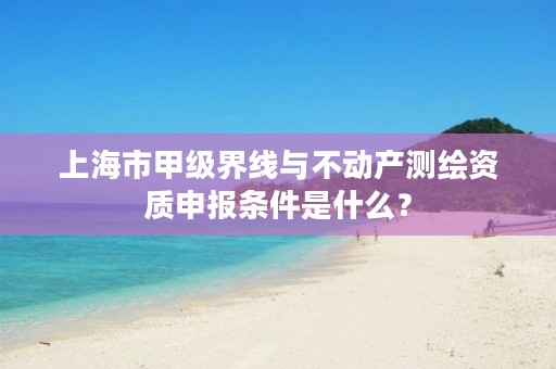 上海市甲级界线与不动产测绘资质申报条件是什么?