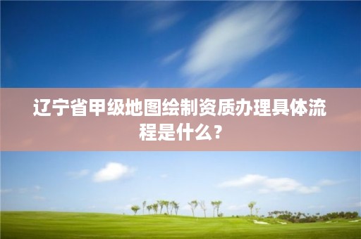 辽宁省甲级地图绘制资质办理具体流程是什么？