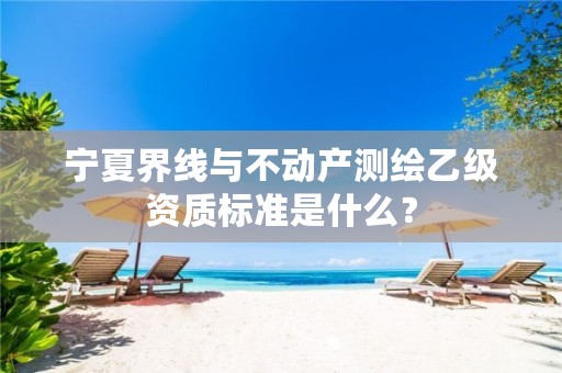 宁夏界线与不动产测绘乙级资质标准是什么?