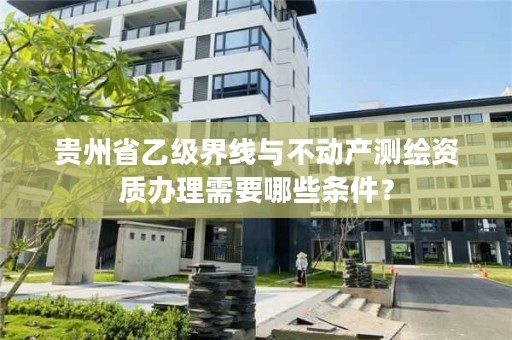 贵州省乙级界线与不动产测绘资质办理需要哪些条件？
