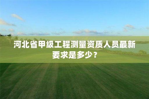 河北省甲级工程测量资质人员最新要求是多少?