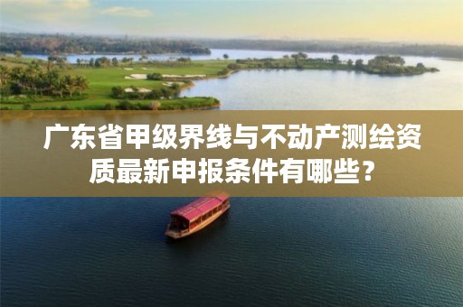 广东省甲级界线与不动产测绘资质最新申报条件有哪些?