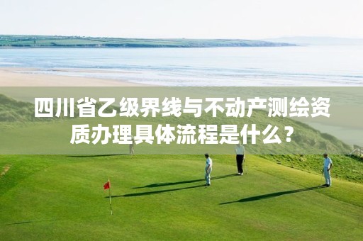 四川省乙级界线与不动产测绘资质办理具体流程是什么?