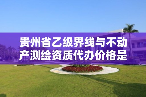 贵州省乙级界线与不动产测绘资质代办价格是多少钱呢？