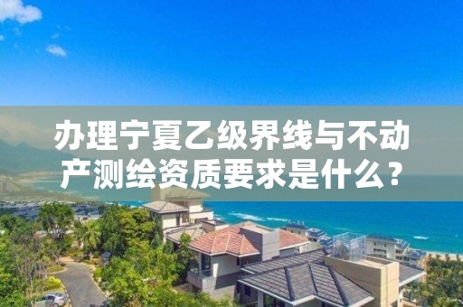 办理宁夏乙级界线与不动产测绘资质要求是什么？