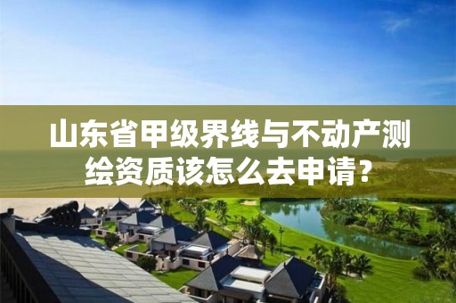 山东省甲级界线与不动产测绘资质该怎么去申请?