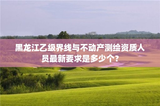 黑龙江乙级界线与不动产测绘资质人员最新要求是多少个?