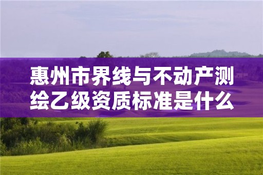 惠州市界线与不动产测绘乙级资质标准是什么？