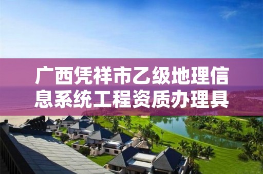 广西凭祥市乙级地理信息系统工程资质办理具体流程是什么?
