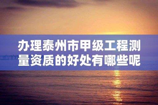 办理泰州市甲级工程测量资质的好处有哪些呢?