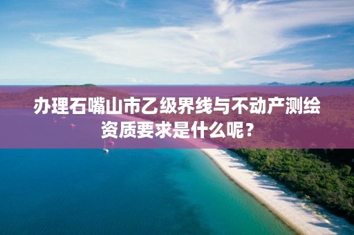 办理石嘴山市乙级界线与不动产测绘资质要求是什么呢？