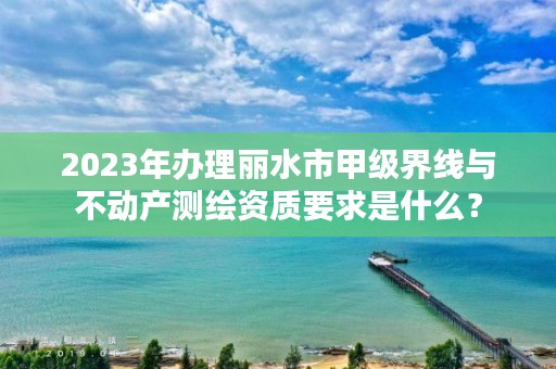 2023年办理丽水市甲级界线与不动产测绘资质要求是什么？
