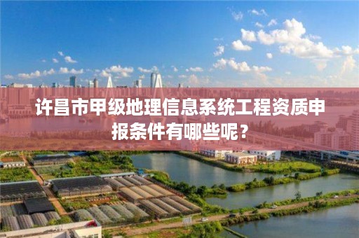 许昌市甲级地理信息系统工程资质申报条件有哪些呢?