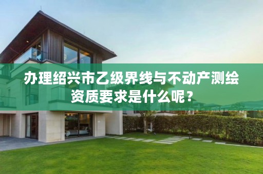 办理绍兴市乙级界线与不动产测绘资质要求是什么呢？