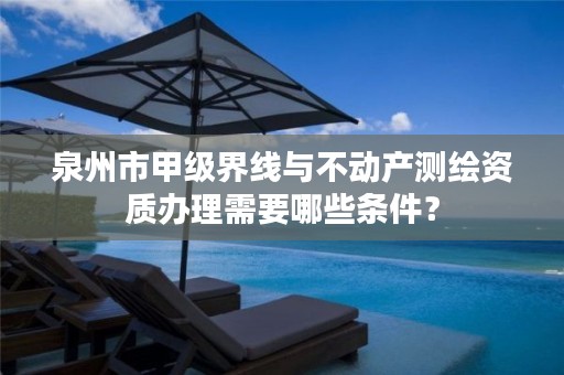 泉州市甲级界线与不动产测绘资质办理需要哪些条件?